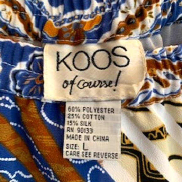 Women's Koos Of Course Silk/Cotton/Pol Blend Pull On Skirt Lace & Prints Sz: L - Picture 6 of 6